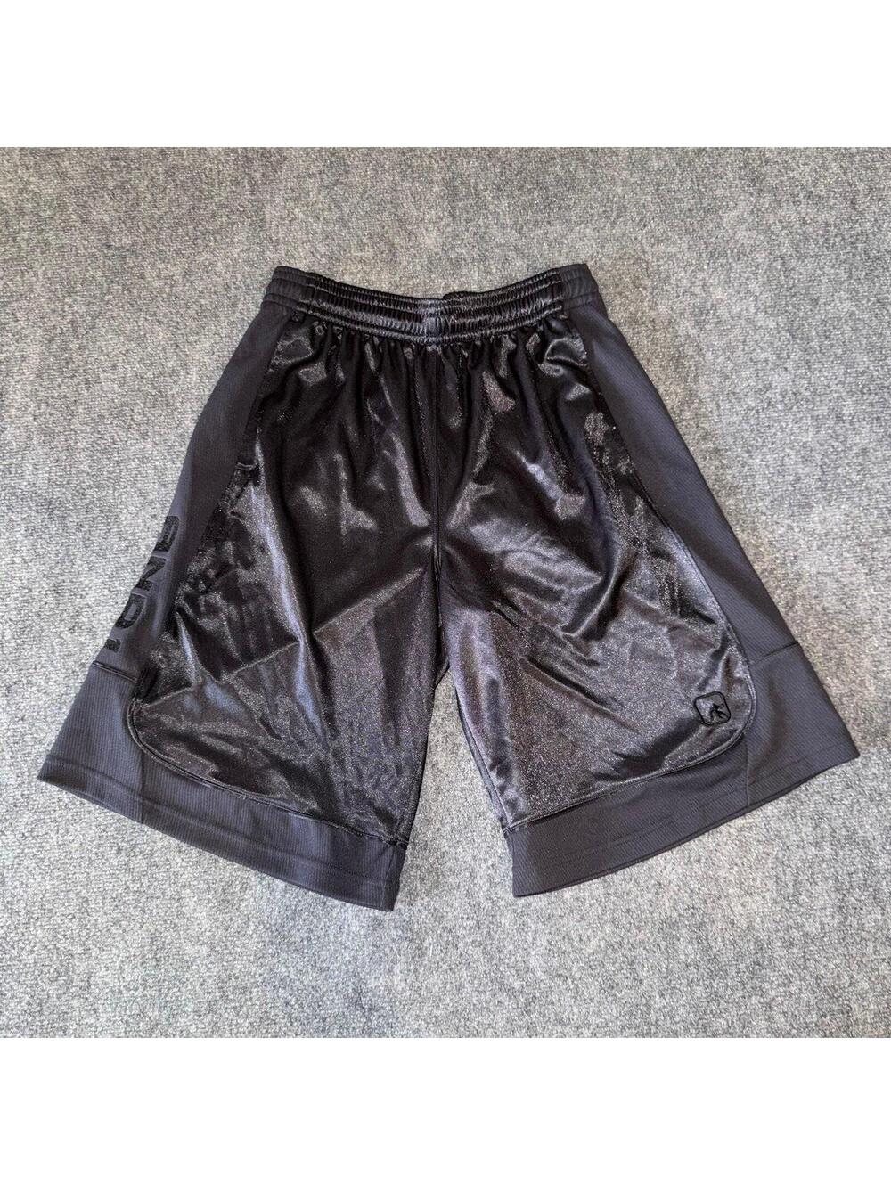 AND1 Black Baggy Dazzle Hoop Shorts Mens MD Vtg y2k 90s Rare